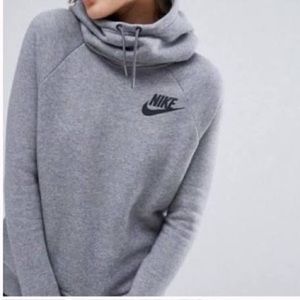 Gray Nike funnel neck hoodie